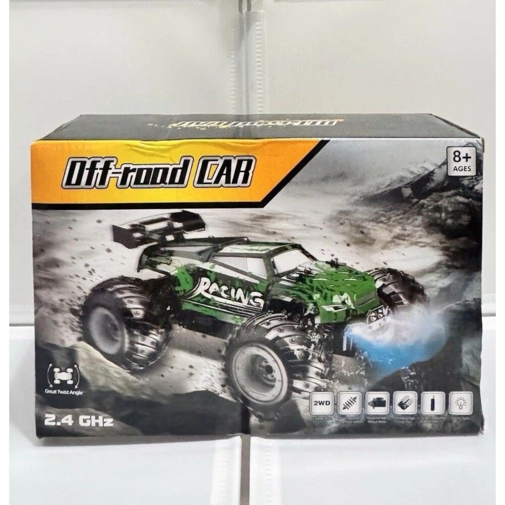 Off Road RC Car 2.4GHz Monster Truck Green Spray Mist LED Lights New Sealed Box